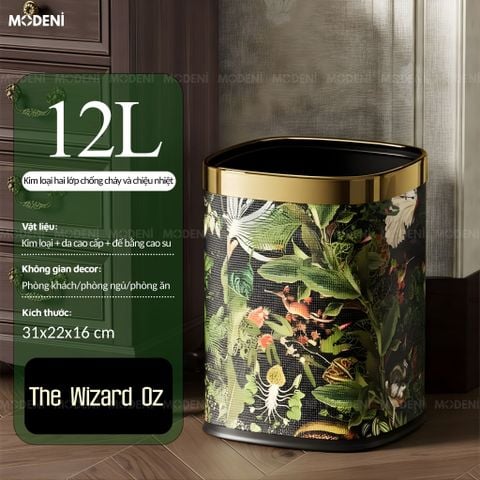  Thùng Rác Azurea Da Cao Cấp Không Nắp Họa Tiết The Wizard Oz Huyền Bí Nghệ Thuật Phù Hợp Cho Không Gian Sống Sang Trọng 