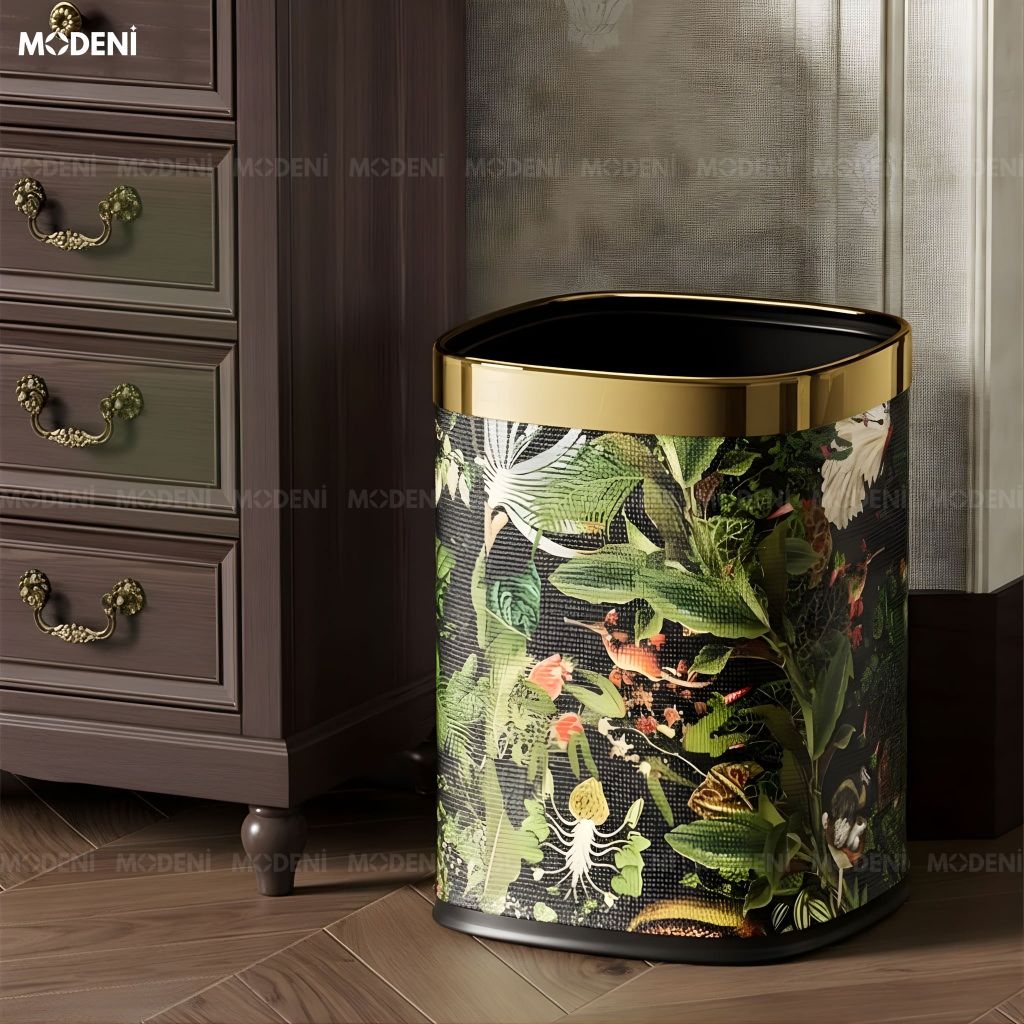 Thùng Rác Azurea Da Cao Cấp Không Nắp Họa Tiết The Wizard Oz Huyền Bí Nghệ Thuật Phù Hợp Cho Không Gian Sống Sang Trọng