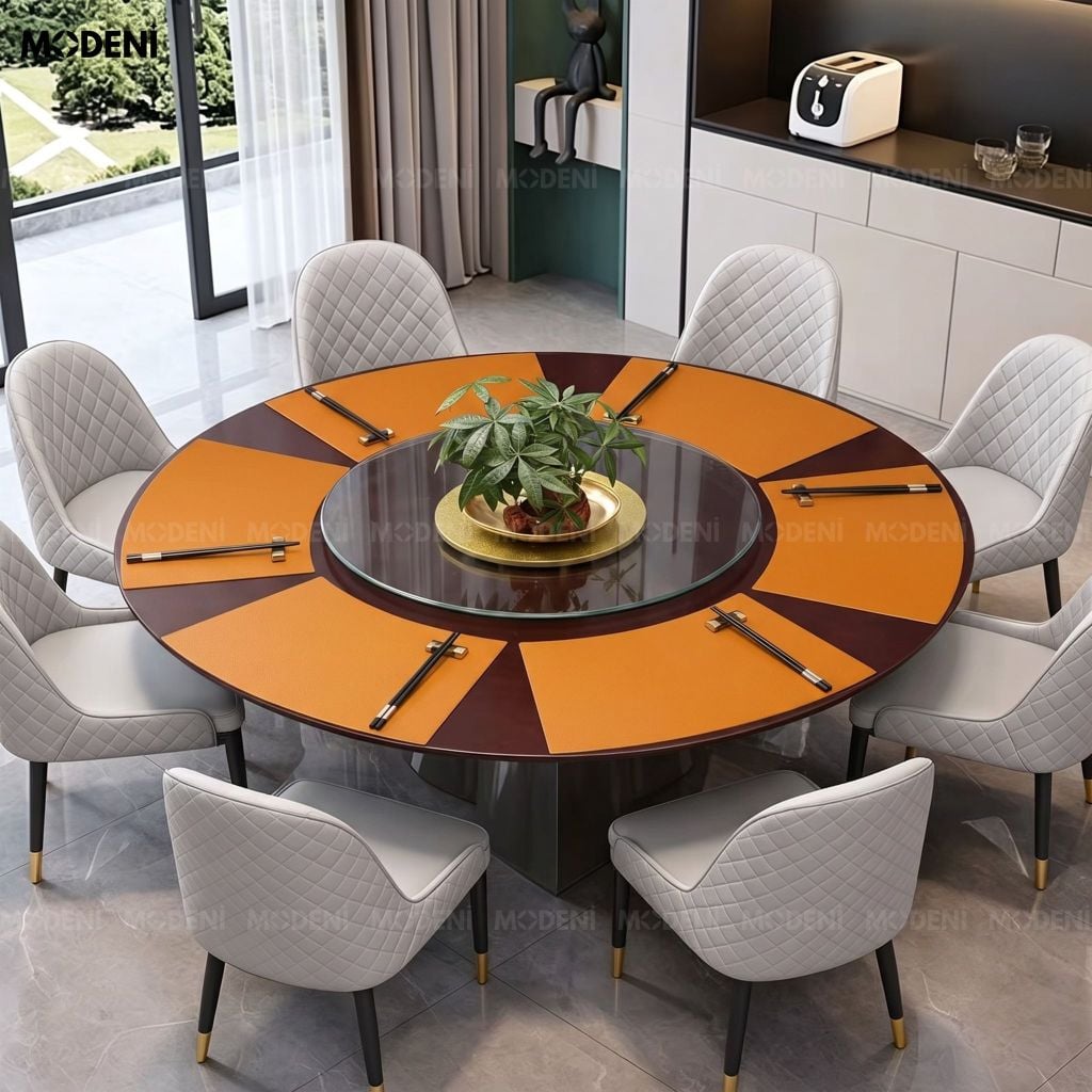 Tấm Lót Bàn Ăn Arcato Placemat PVC Giả Da Cam Dáng Cong Bán Nguyệt Chống Nước Dễ Lau Chùi Cho Bàn Tiệc