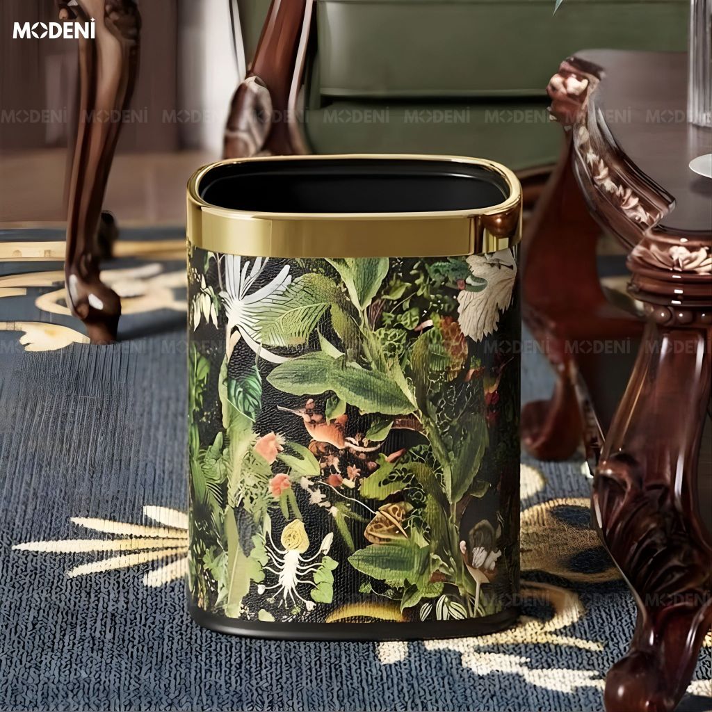 Thùng Rác Azurea Da Cao Cấp Không Nắp Họa Tiết The Wizard Oz Huyền Bí Nghệ Thuật Phù Hợp Cho Không Gian Sống Sang Trọng