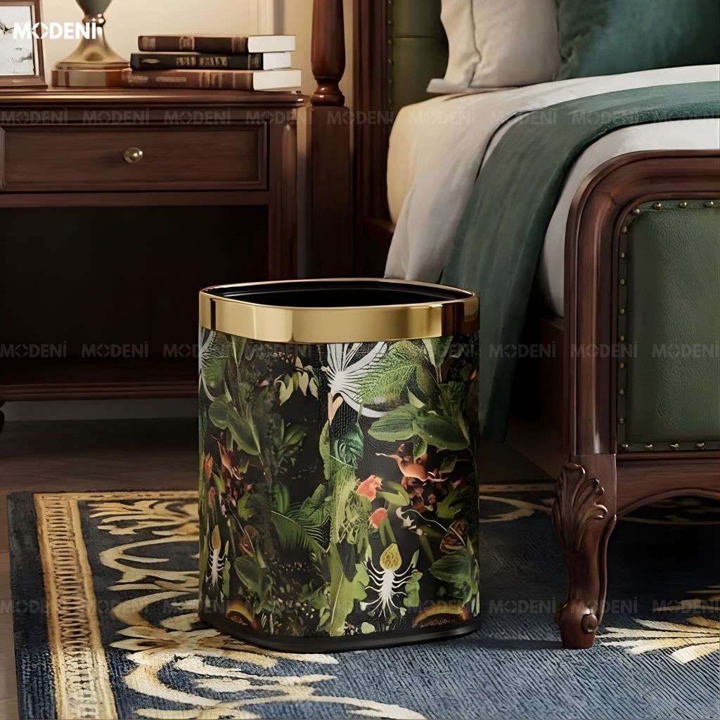 Thùng Rác Azurea Da Cao Cấp Không Nắp Họa Tiết The Wizard Oz Huyền Bí Nghệ Thuật Phù Hợp Cho Không Gian Sống Sang Trọng