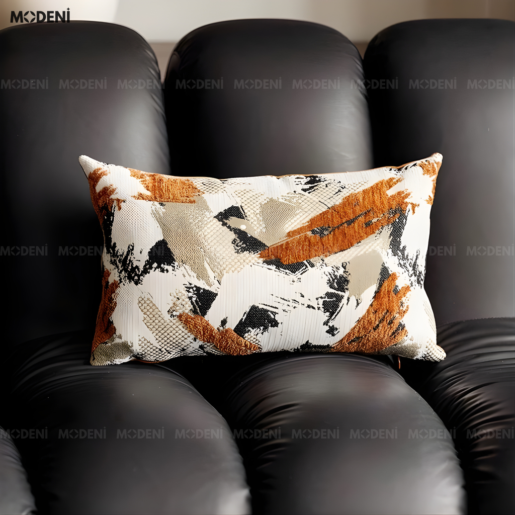 Vỏ Gối Sofa Interlace – Vải Chenille Họa Tiết Sơn Loang Dệt Nổi Phong Cách Indochine