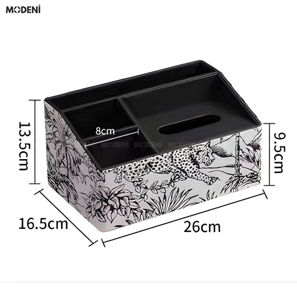 Hộp Khăn Giấy Habitat Bọc Da Cao Cấp Họa Tiết Toile Nghệ Thuật - Vẻ Đẹp Cổ Điển Sang Trọng Cho Phòng Khách Luxury