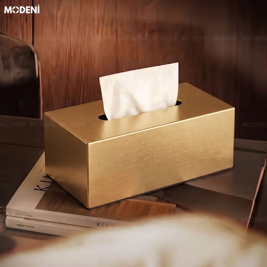 Hộp Khăn Giấy Coco Kim Loại Mạ Vàng Cao Cấp Cho Phòng Khách Hiện Đại