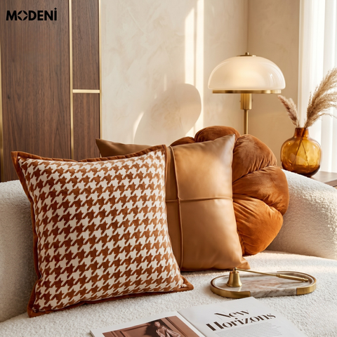  Set Vỏ Gối Sofa Caramel Luxe Cao Cấp Phong Cách Tân cổ điển Sạng Trọng Đẳng Cấp 