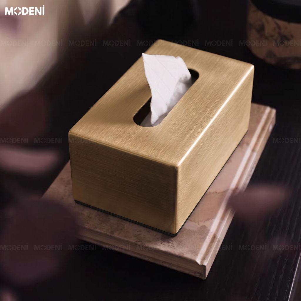 Hộp Khăn Giấy Coco Kim Loại Mạ Vàng Cao Cấp Cho Phòng Khách Hiện Đại