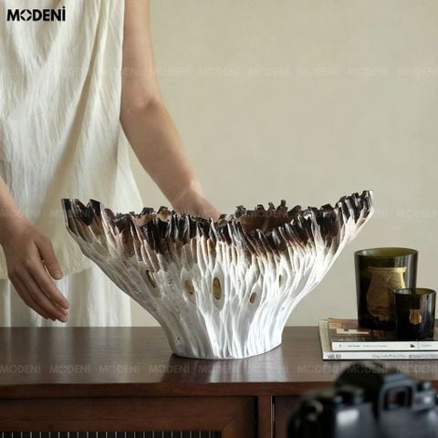  Tượng Trang Trí Muss Cao Cấp - Thiết Kế Hữu Cơ, Tuyệt Tác Điêu Khắc Trắng Muốt Điểm Vàng Sang Trọng 