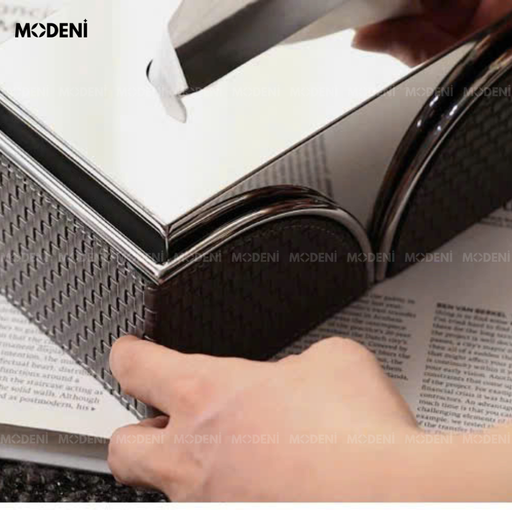 Hộp khăn giấy Hilary – da PU cao cấp vân caro chống bám bụi cho phòng khách sang trọng