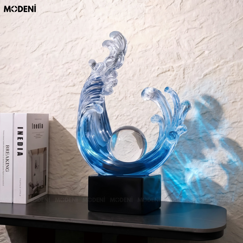 Tượng Trang Trí Aquen Cao Cấp nghệ thuật trừu tượng cho không gian làm việc, điểm nhấn cân bằng và tĩnh lặng