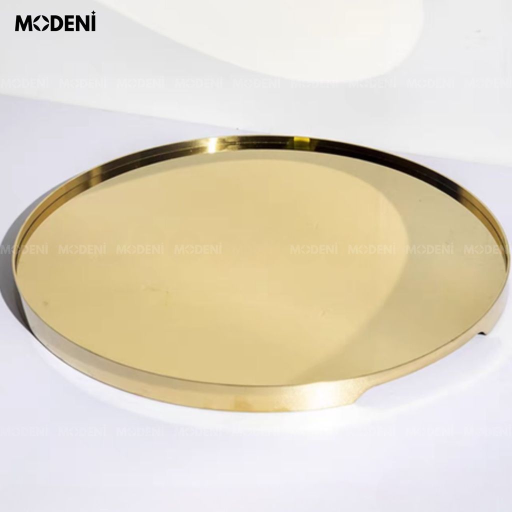 Khay Dali Tròn Vàng – Khay Decor Kim Loại Sang Trọng – Bề Mặt Gương Bóng, Tối Giản Mà Đẳng Cấp Cho Bàn Sofa, Bàn Trà, Không Gian Luxury