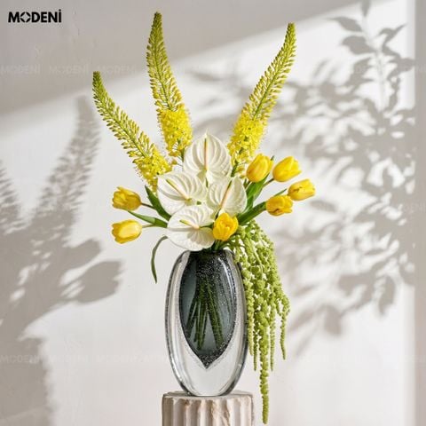  Bình Hoa Thủy Tinh Nghệ Thuật Elysia – Thiết Kế Loang Màu Độc Đáo – Decor Bàn Console, Kệ Tủ Hiện Đại 