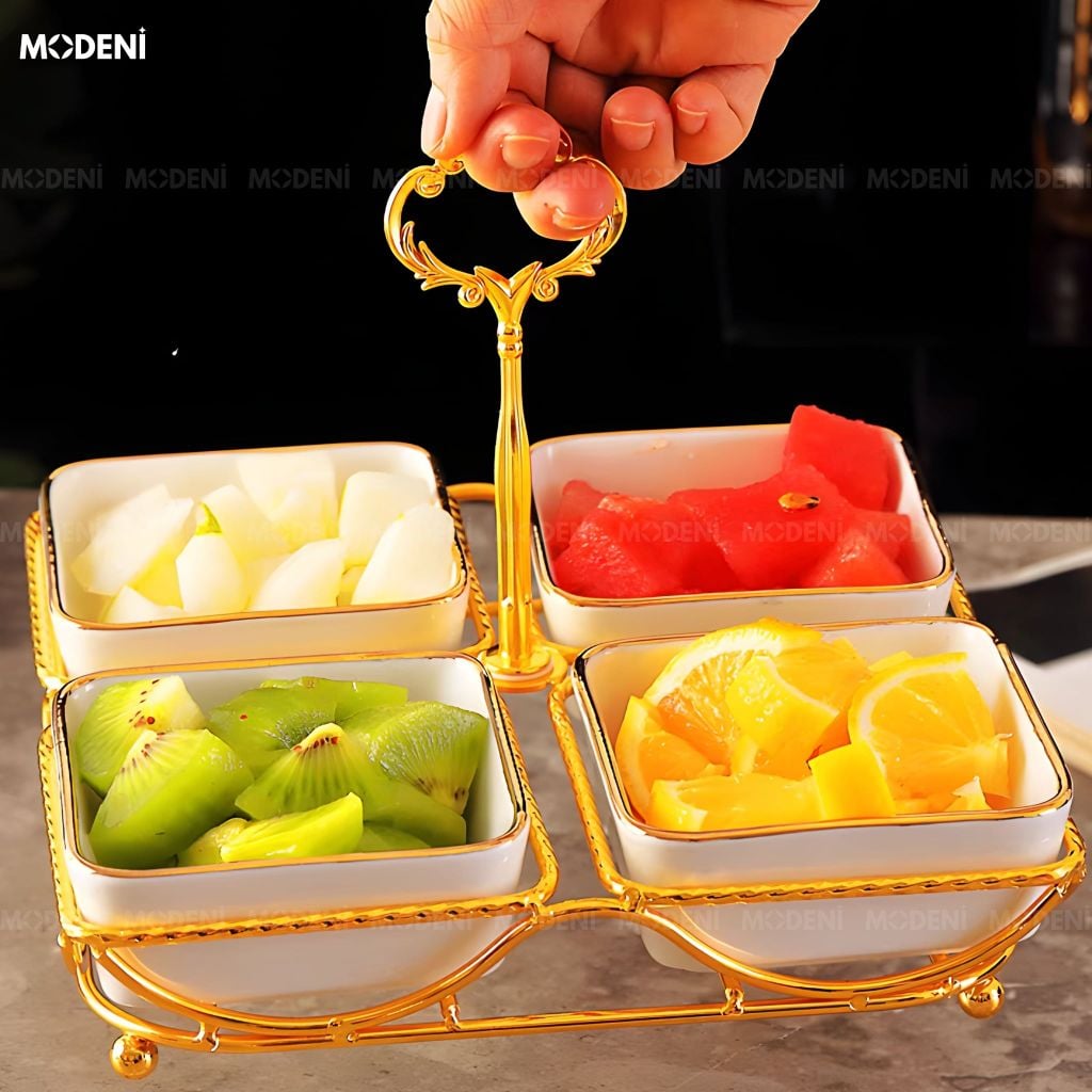 Set Hủ Lọ Versa Gold – Đựng Kẹo Mứt Cao Cấp, Thiết Kế Viền Vàng Sang Trọng, Phù Hợp Bàn Tiệc & Phòng Khách