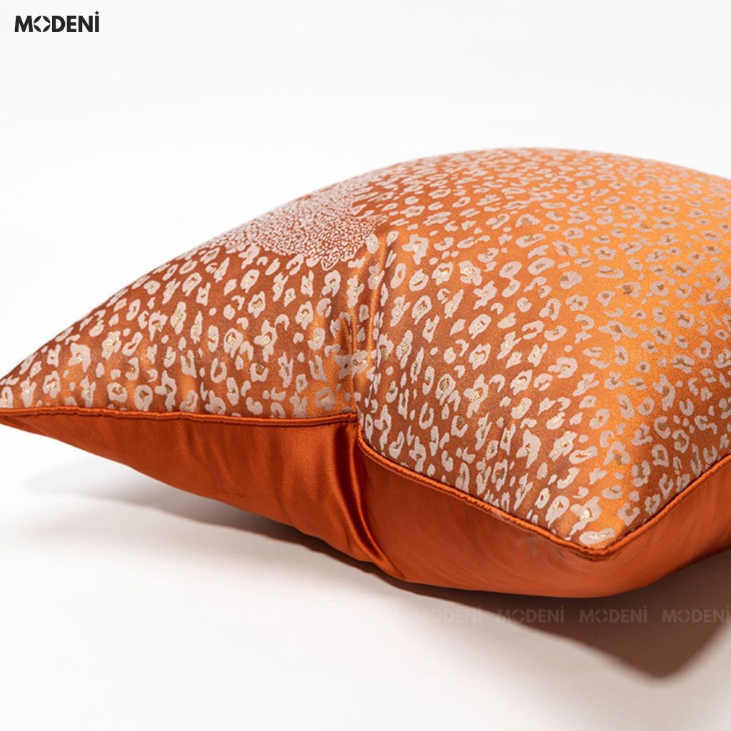 Vỏ Gối Sofa Ribbon – Vải Jackquard Kết Hợp Nhung Họa Tiết Đốm Loang May Khóa Ẩn Phong Cách Hiện Đại