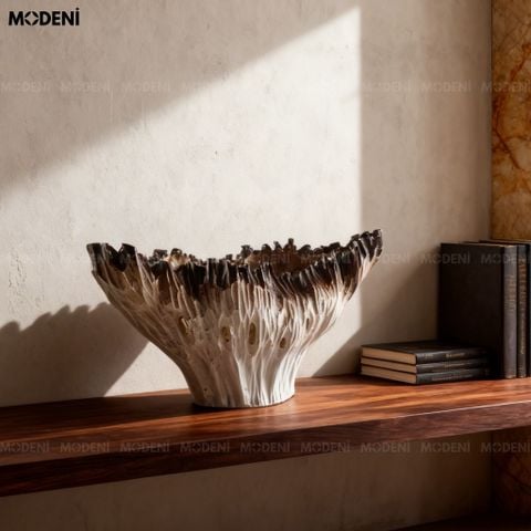  Tượng Trang Trí Muss Cao Cấp - Thiết Kế Hữu Cơ, Tuyệt Tác Điêu Khắc Trắng Muốt Điểm Vàng Sang Trọng 