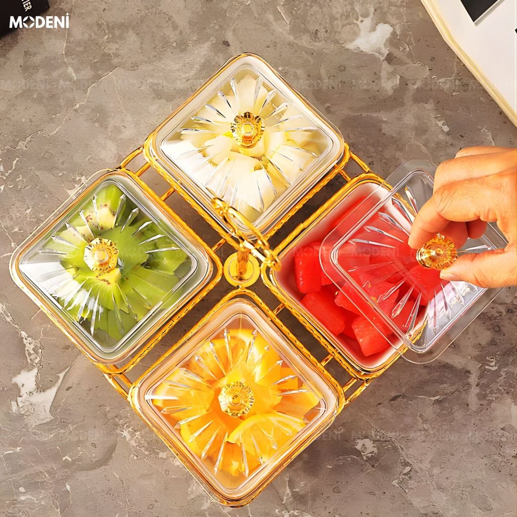 Set Hủ Lọ Versa Gold – Đựng Kẹo Mứt Cao Cấp, Thiết Kế Viền Vàng Sang Trọng, Phù Hợp Bàn Tiệc & Phòng Khách