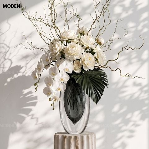  Bình Hoa Thủy Tinh Nghệ Thuật Elysia – Thiết Kế Loang Màu Độc Đáo – Decor Bàn Console, Kệ Tủ Hiện Đại 