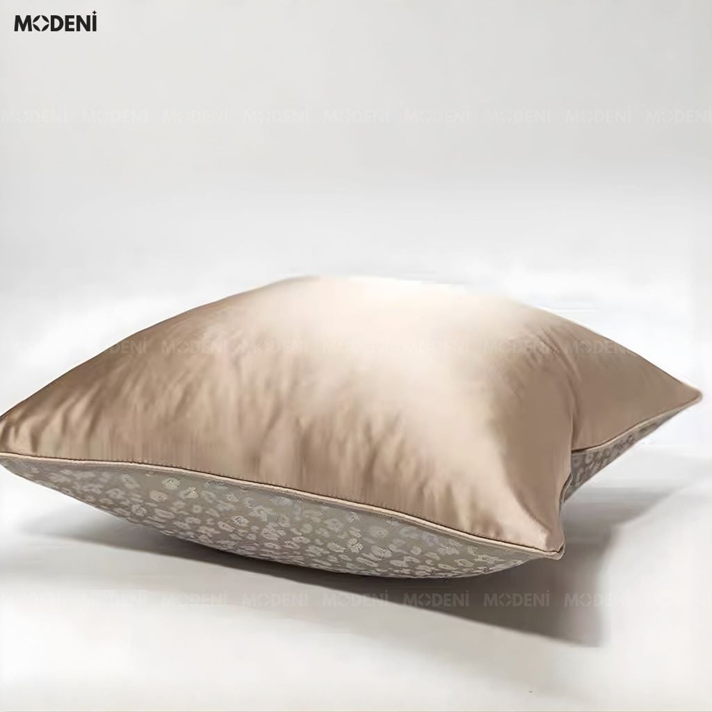 Vỏ Gối Sofa Ribbon – Vải Jackquard Kết Hợp Nhung Họa Tiết Đốm Loang May Khóa Ẩn Phong Cách Hiện Đại