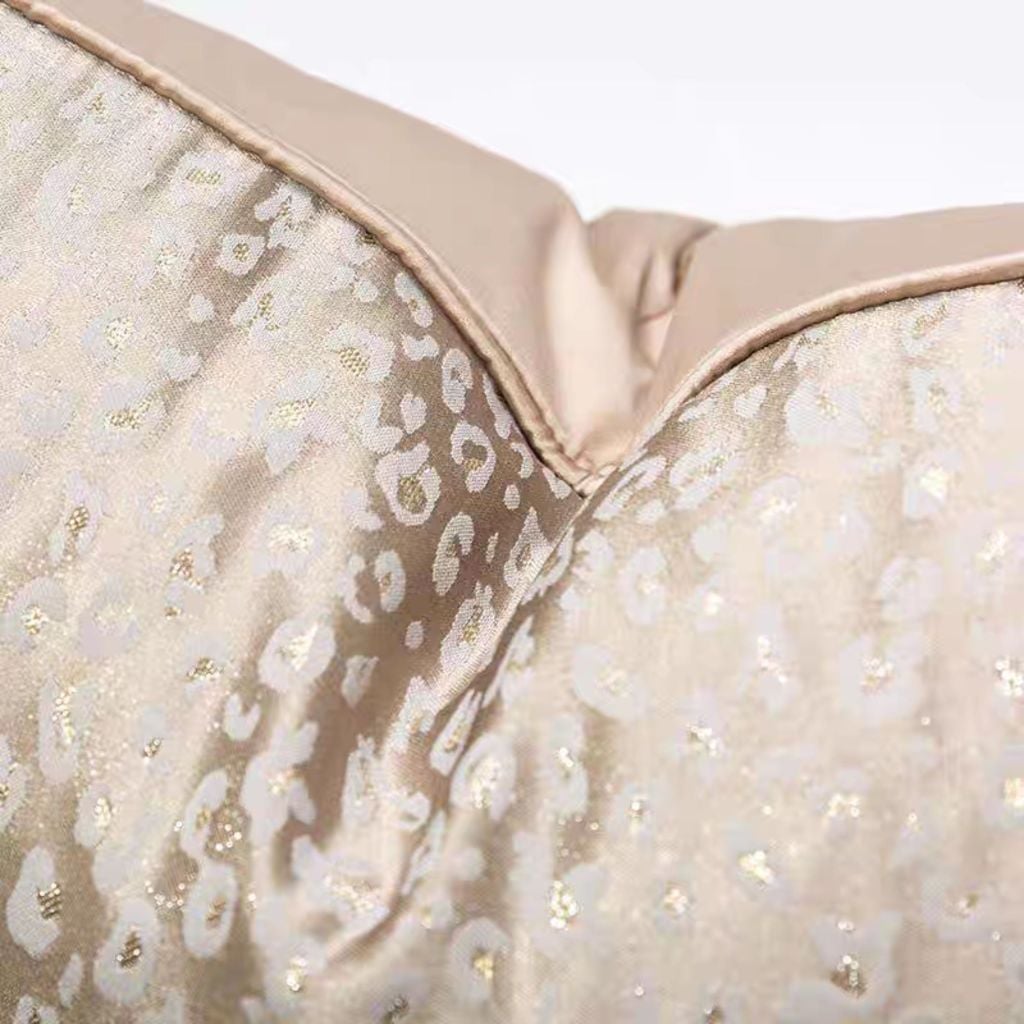 Vỏ Gối Sofa Ribbon – Vải Jackquard Kết Hợp Nhung Họa Tiết Đốm Loang May Khóa Ẩn Phong Cách Hiện Đại