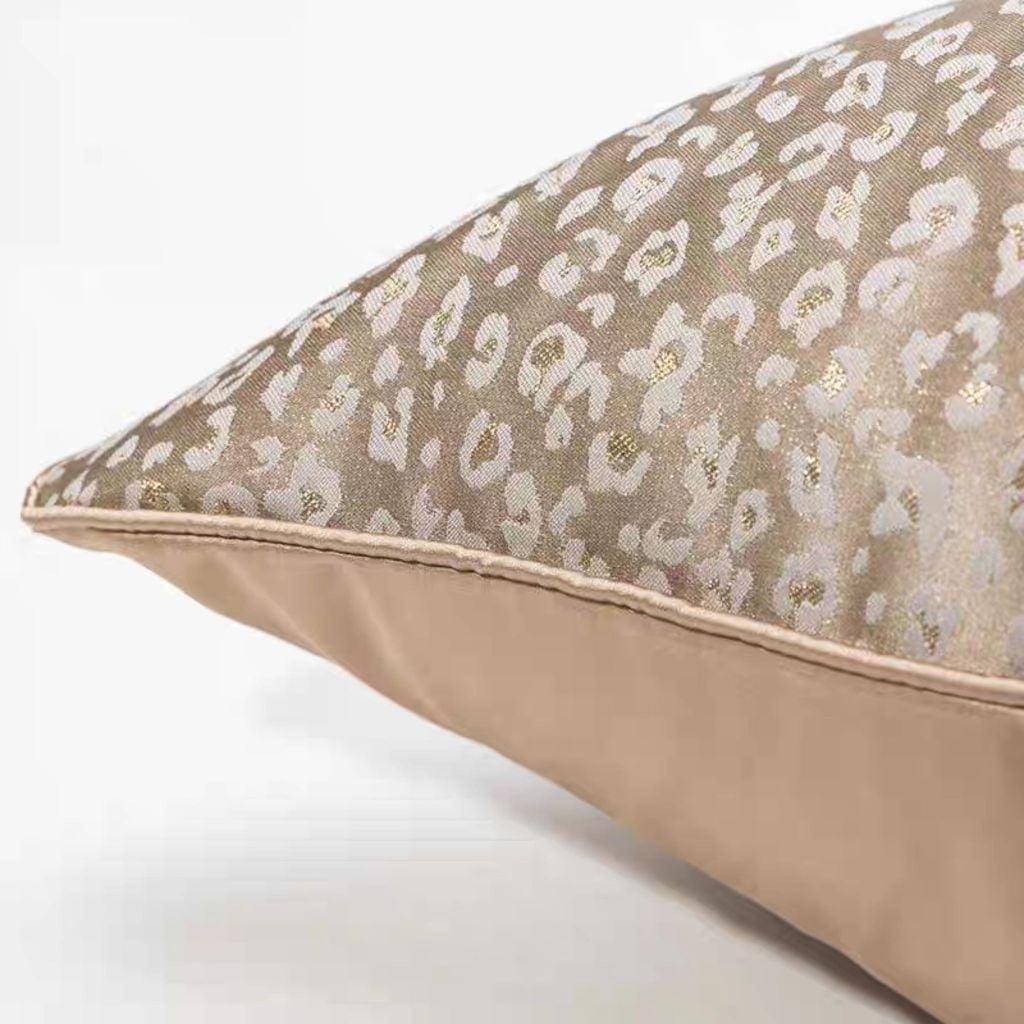 Vỏ Gối Sofa Ribbon – Vải Jackquard Kết Hợp Nhung Họa Tiết Đốm Loang May Khóa Ẩn Phong Cách Hiện Đại