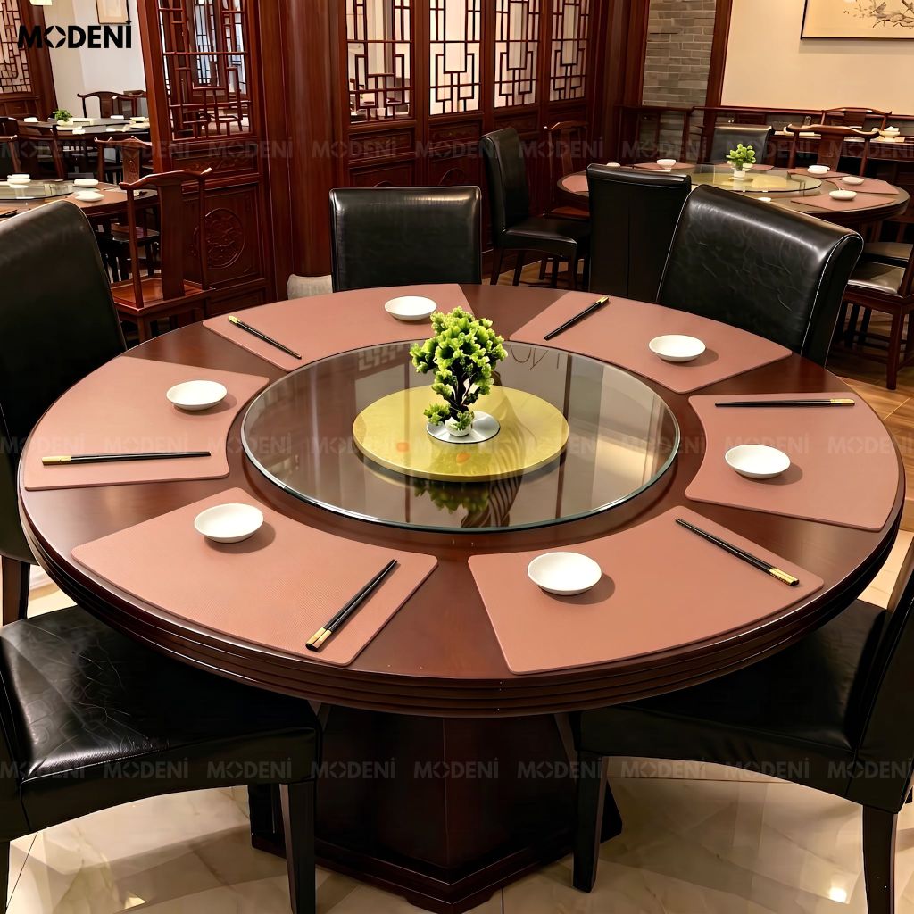 Tấm Lót Bàn Ăn Arcato Placemat PVC Giả Da Hồng Dáng Cong Bán Nguyệt Chống Nước Dễ Lau Chùi Cho Bàn Tiệc
