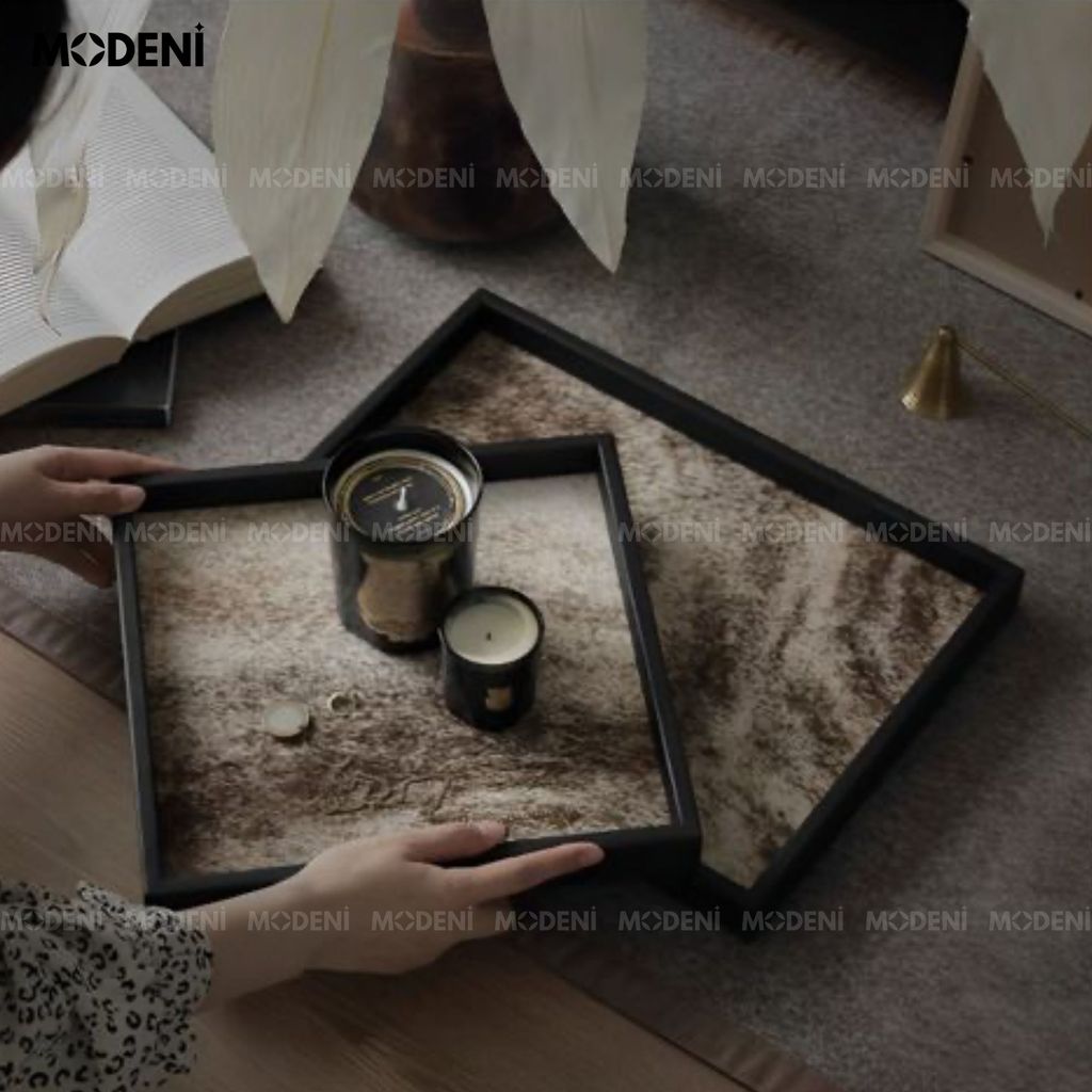 Khay Asha – Khay Decor Gỗ Tối Giản – Mặt In Nghệ Thuật, Thiết Kế Gọn Nhẹ Sang Trọng, Phù Hợp Trang Trí Bàn Sofa, Kệ Tủ, Phòng Khách