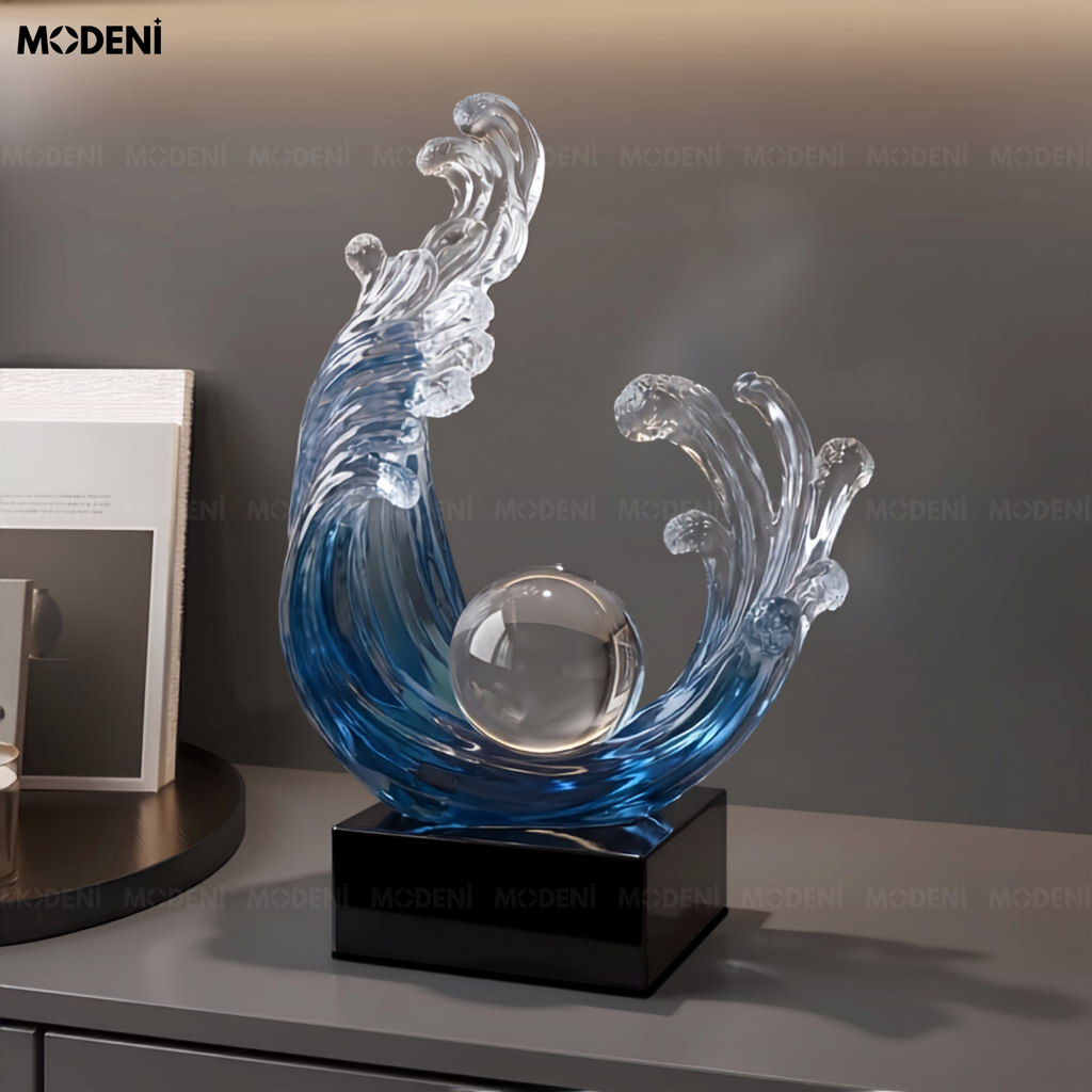 Tượng Trang Trí Aquen Cao Cấp nghệ thuật trừu tượng cho không gian làm việc, điểm nhấn cân bằng và tĩnh lặng