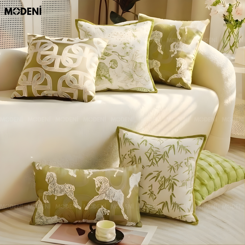  Set Vỏ Gối Sofa Verdant Gallop Cao Cấp Phong Cách Eco Luxury Đẳng Cấp Hiện Đại 