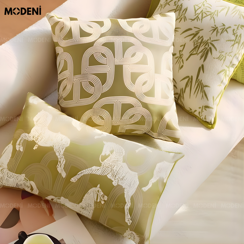  Set Vỏ Gối Sofa Verdant Gallop Cao Cấp Phong Cách Eco Luxury Đẳng Cấp Hiện Đại 