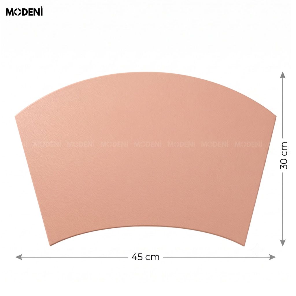 Tấm Lót Bàn Ăn Arcato Placemat PVC Giả Da Hồng Dáng Cong Bán Nguyệt Chống Nước Dễ Lau Chùi Cho Bàn Tiệc