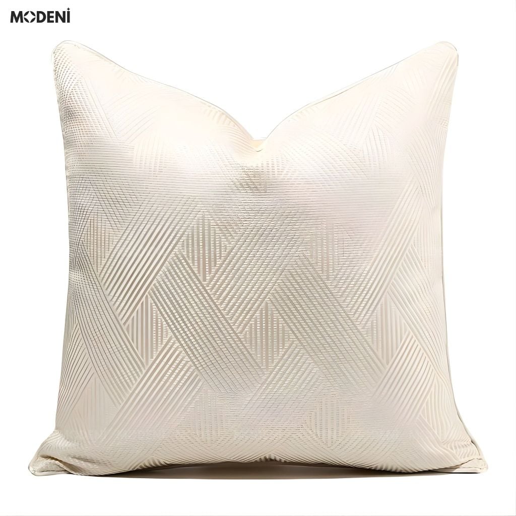 Vỏ Gối Sofa Glide – Vải Jacquard Kết Hợp Vải Nhung Họa Tiết Vân Chéo Châu Âu