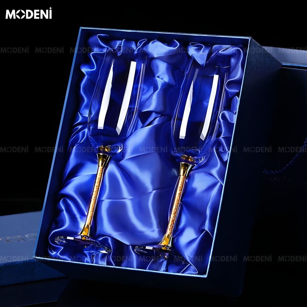 Set 2 Ly Uống Rượu Sâm Panh Portobello Glute Cao Cấp Sang Trọng - Gold