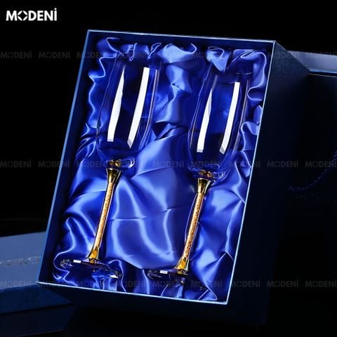  Set 2 Ly Uống Rượu Sâm Panh Portobello Glute Cao Cấp Sang Trọng - Gold 