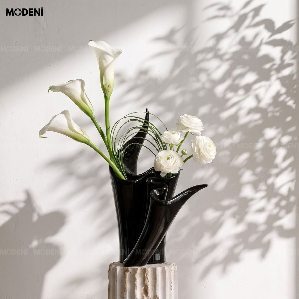 Bình Hoa Gốm Sứ Echo – Hình Khối Nghệ Thuật Tối Giản – Decor Hiện Đại Cho Bàn Làm Việc, Kệ Tủ, Phòng Khách