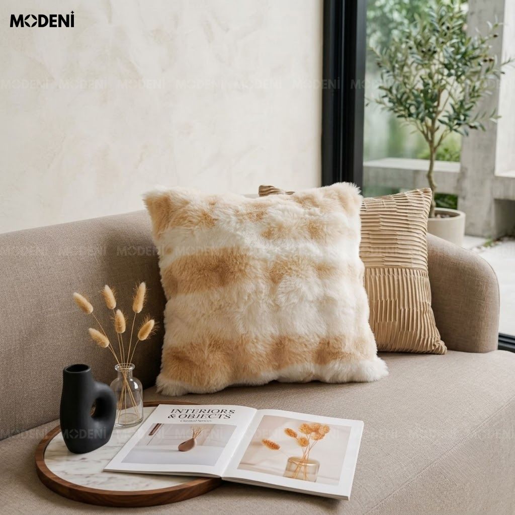 Vỏ Gối Sofa Trang Trí Ursa Vải Lông Mịn Sang Trọng Dày Dặn Giữ Nhiệt Cho Góc Đọc Sách
