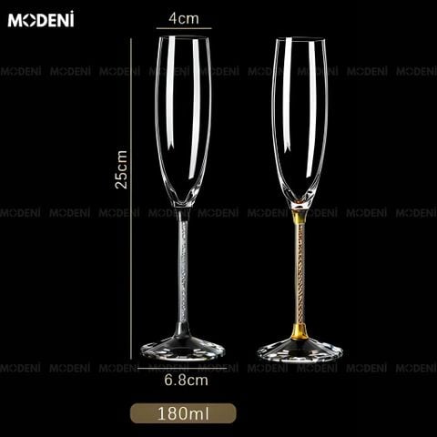  Set 2 Ly Uống Rượu Sâm Panh Portobello Glute Cao Cấp Sang Trọng - Gold 