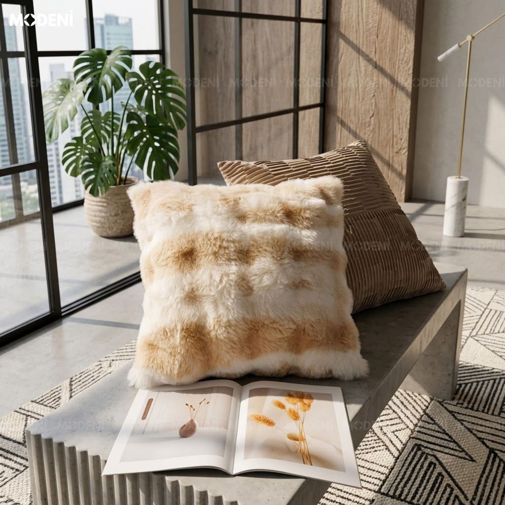 Vỏ Gối Sofa Trang Trí Ursa Vải Lông Mịn Sang Trọng Dày Dặn Giữ Nhiệt Cho Góc Đọc Sách