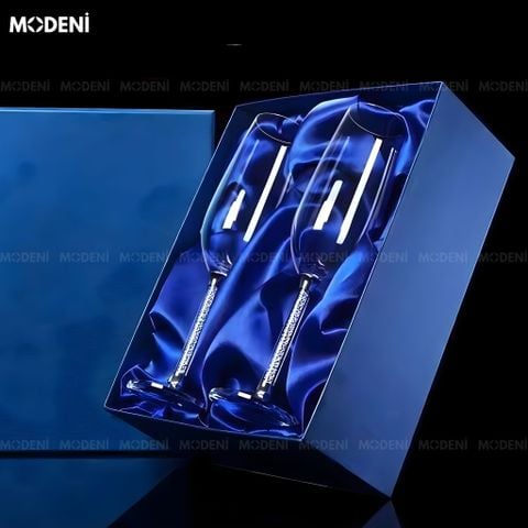  Set 2 Ly Uống Rượu Sâm Panh Portobello Glute Cao Cấp Sang Trọng - Silver 