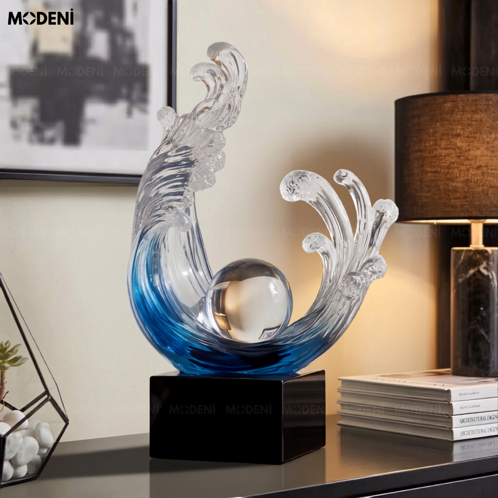 Tượng Trang Trí Aquen Cao Cấp nghệ thuật trừu tượng cho không gian làm việc, điểm nhấn cân bằng và tĩnh lặng