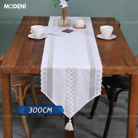 khăn runner Dandelion vải trắng tinh khôi