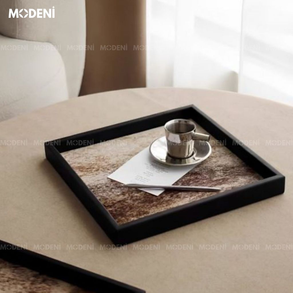 Khay Asha – Khay Decor Gỗ Tối Giản – Mặt In Nghệ Thuật, Thiết Kế Gọn Nhẹ Sang Trọng, Phù Hợp Trang Trí Bàn Sofa, Kệ Tủ, Phòng Khách