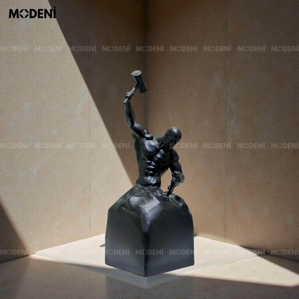 Tượng Trang Trí Chisel Nghệ Thuật Trừu Tượng – Truyền Cảm Hứng Vượt Giới Hạn – Thiết Kế Hình Người Tạc Đá, Phù Hợp Decor Bàn Làm Việc, Kệ Tủ Nam Tính