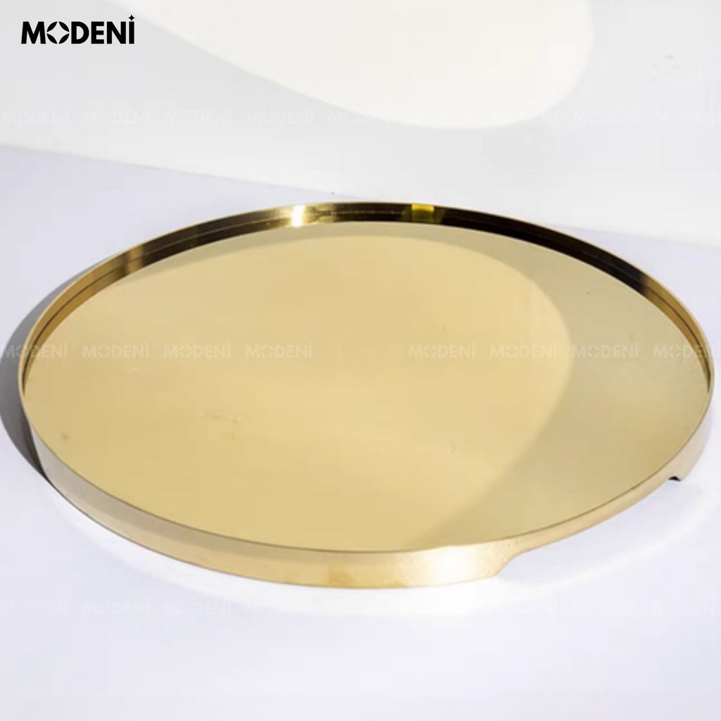 Khay Dali Tròn Vàng – Khay Decor Kim Loại Sang Trọng – Bề Mặt Gương Bóng, Tối Giản Mà Đẳng Cấp Cho Bàn Sofa, Bàn Trà, Không Gian Luxury