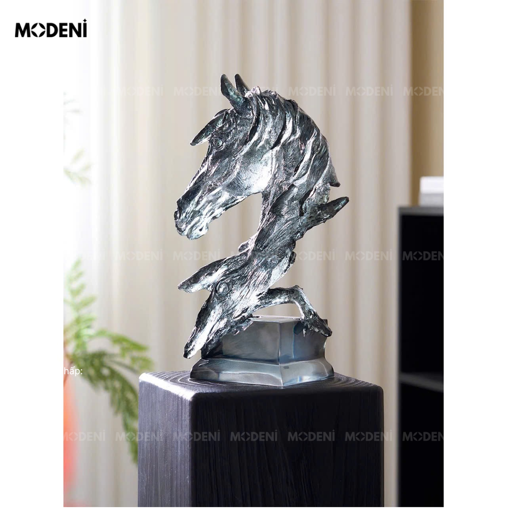 Tượng Ngựa Trang Trí Acacia Đen Cao Cấp – Tượng Decor Đầu Ngựa Nghệ Thuật – Món Quà Tân Gia Lý Tưởng