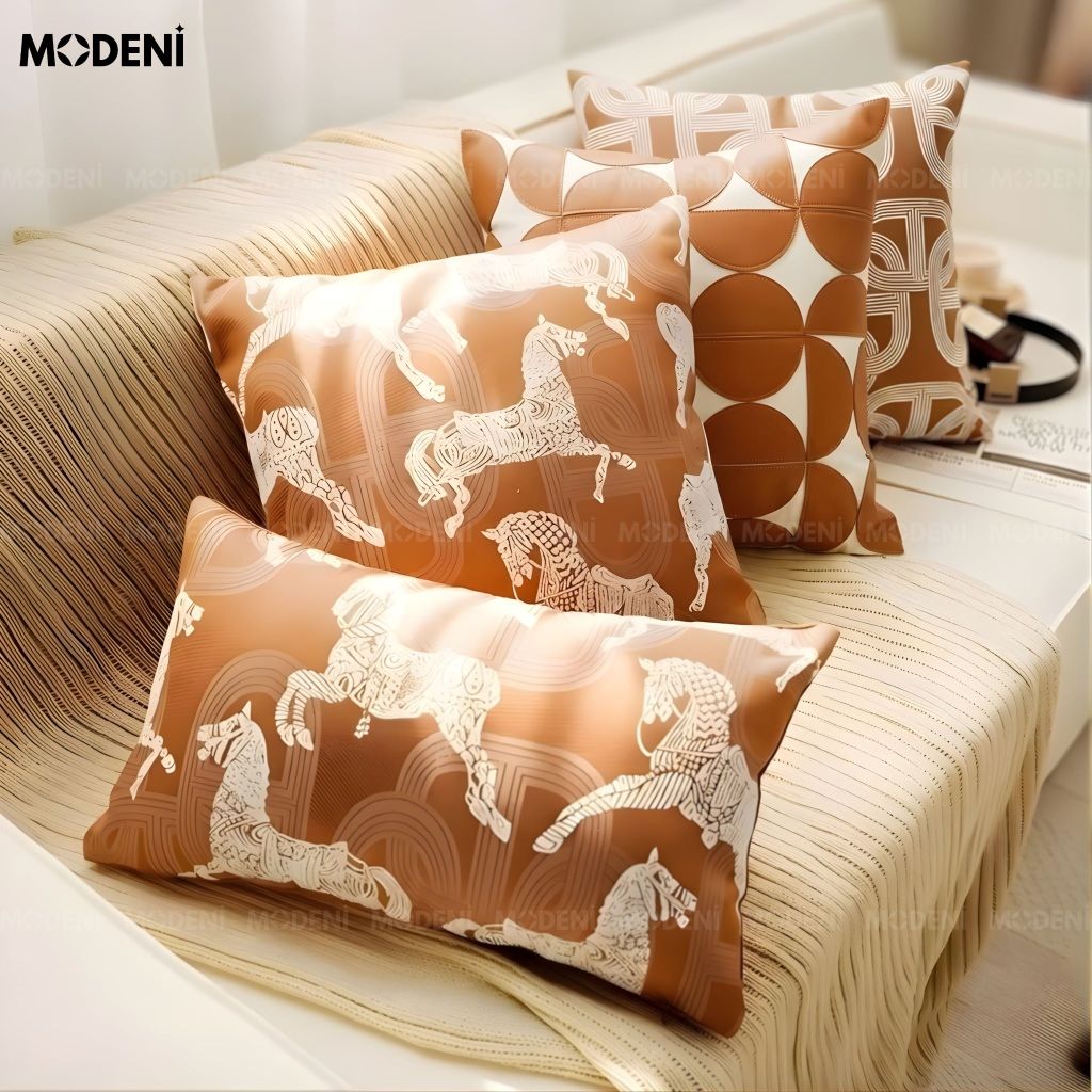 Set Vỏ Gối Sofa Hermosa Saddle Cao Cấp Phong Cách Quý Tộc Sang Trọng Quý Phái