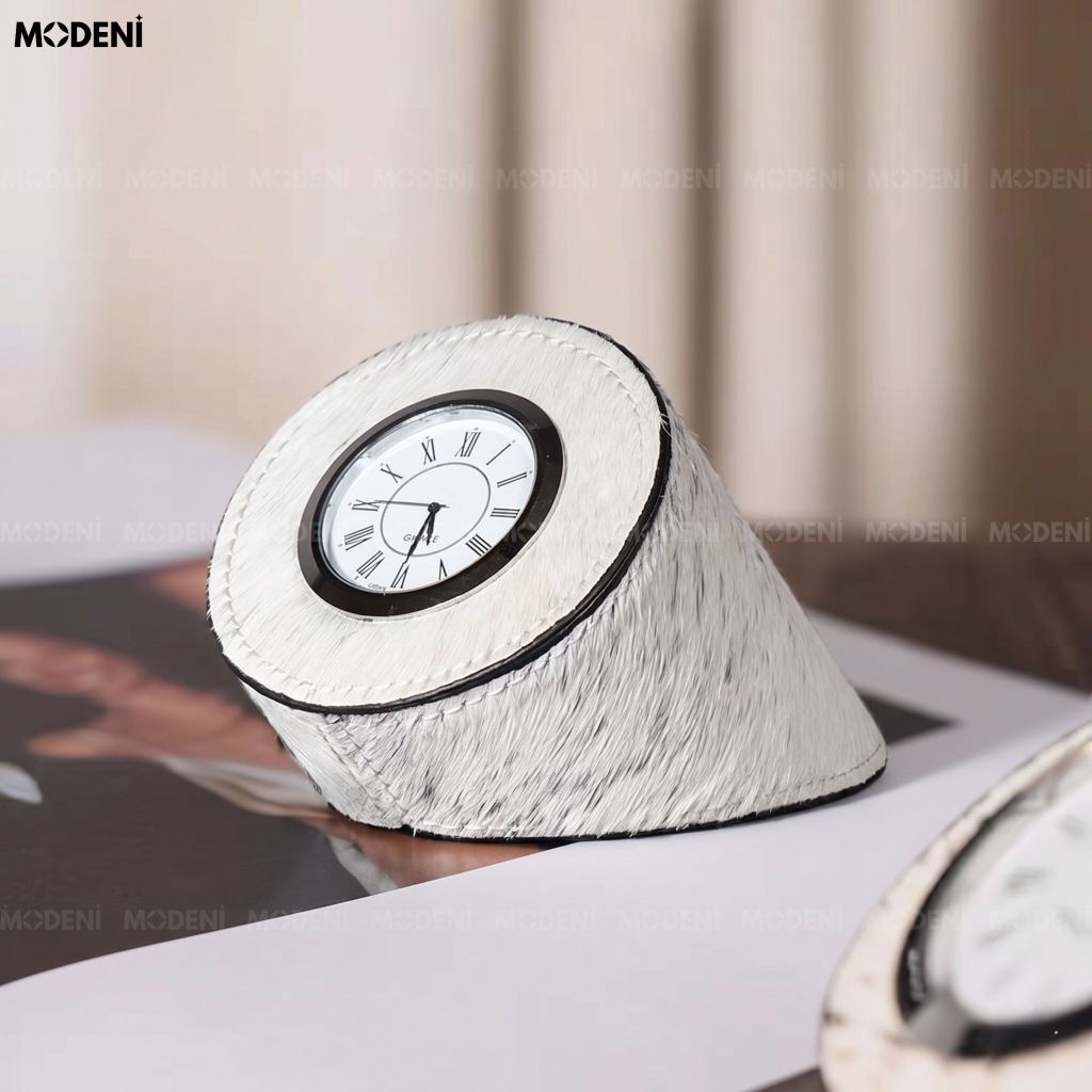 Đồng Hồ Trang Trí Alabaster Kim Loại Cao Cấp Phối Đá Trắng Minimalism
