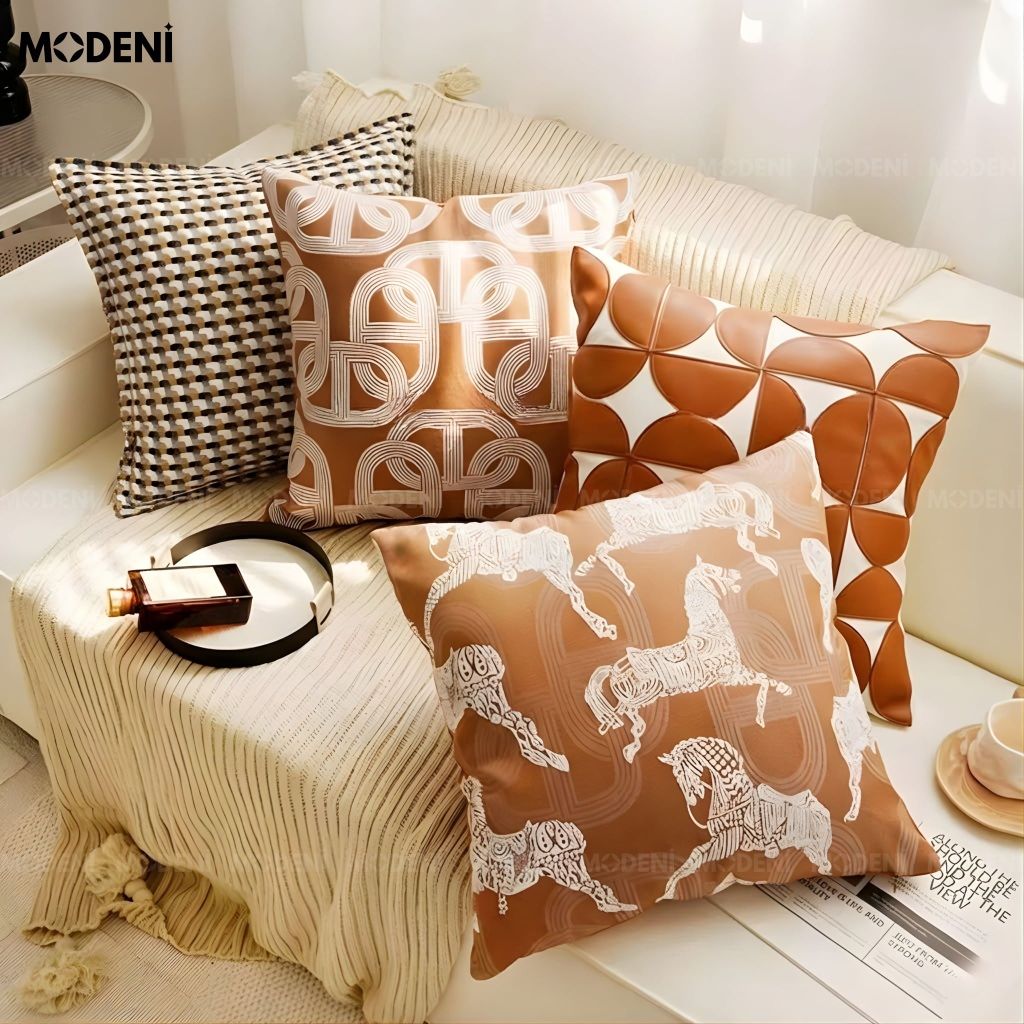 Set Vỏ Gối Sofa Hermosa Saddle Cao Cấp Phong Cách Quý Tộc Sang Trọng Quý Phái