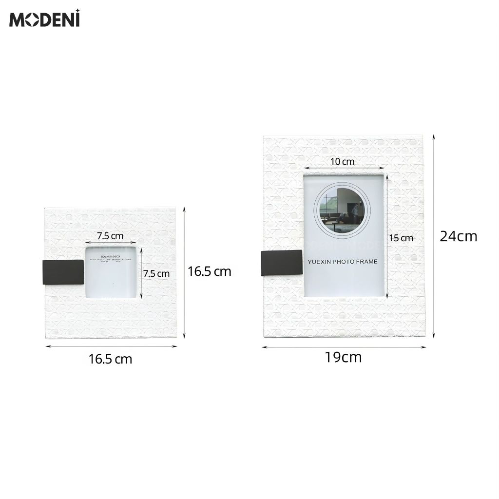 Set Khung Ảnh Remy Trắng Da Kết Hợp Vải Nhung Cao Cấp Cho Không Gian Hiện Đại Sang Trọng
