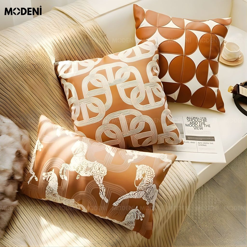 Set Vỏ Gối Sofa Hermosa Saddle Cao Cấp Phong Cách Quý Tộc Sang Trọng Quý Phái