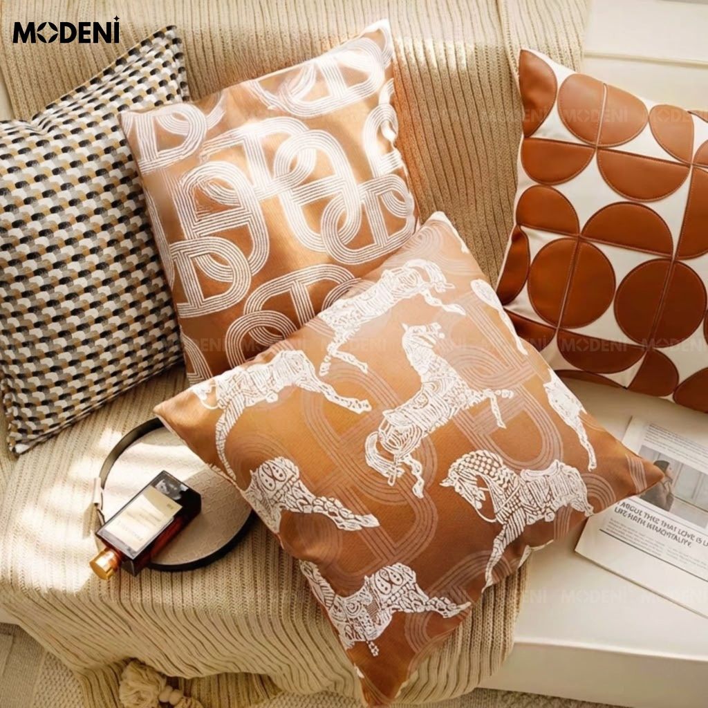 Set Vỏ Gối Sofa Hermosa Saddle Cao Cấp Phong Cách Quý Tộc Sang Trọng Quý Phái