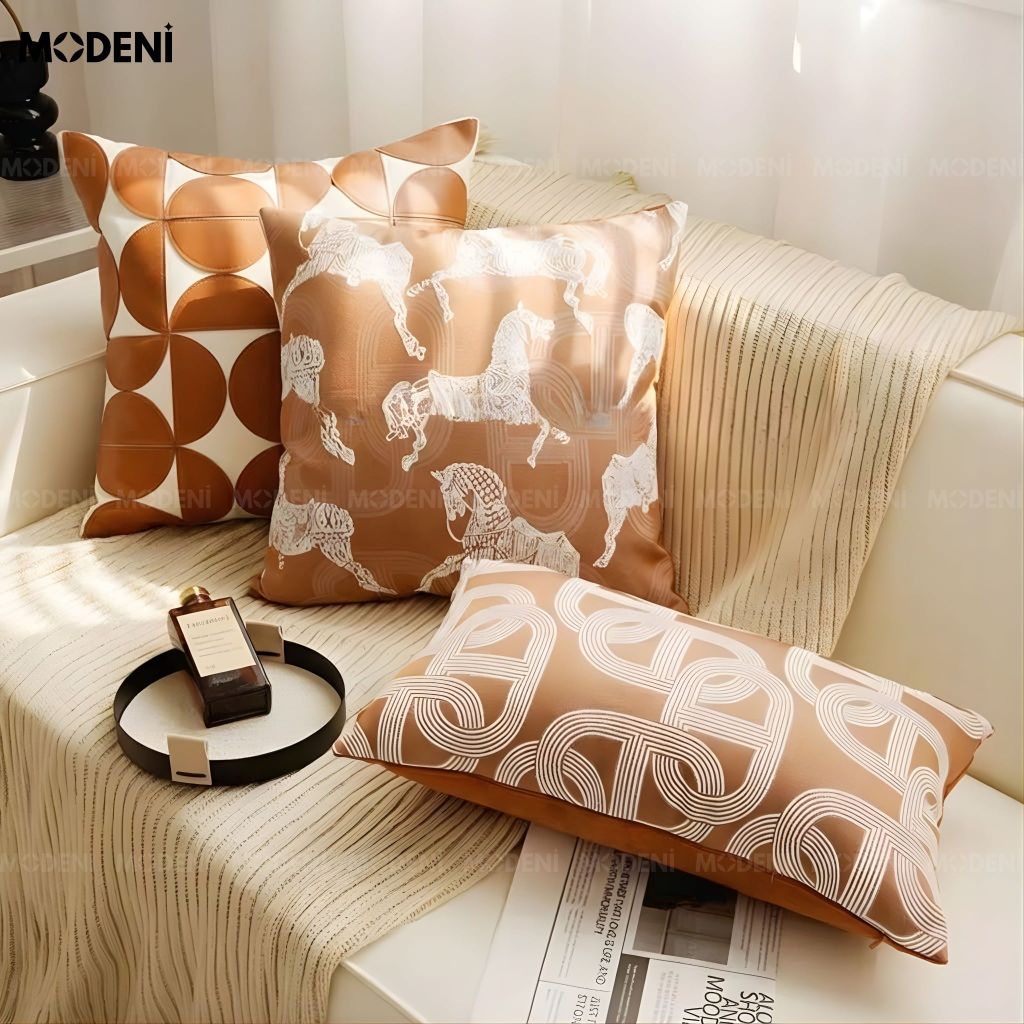Set Vỏ Gối Sofa Hermosa Saddle Cao Cấp Phong Cách Quý Tộc Sang Trọng Quý Phái